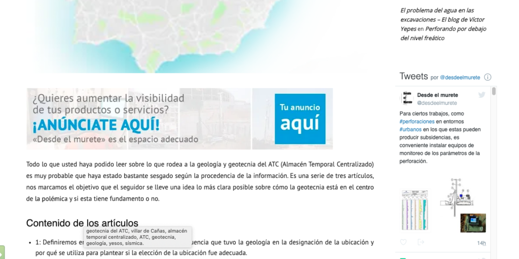 Publicidad, banner, publirreportaje, anuncio, Blog, Geotecnia, Cimentaciones especiales, Tratamientos del terreno